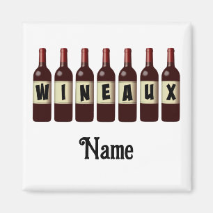 Wineaux Red Wine Bottles Lined Up Customised Magnet