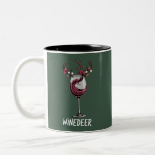 Winedeer Funny Couples Christmas Matching Holiday Two-Tone Coffee Mug