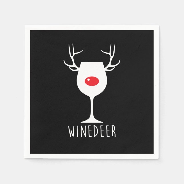 Winedeer Funny X-mas Wine Bottle Napkin (Front)