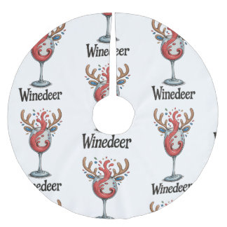 Winedeer Reindeer Christmas Xmas Matching Family Brushed Polyester Tree Skirt