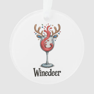 Winedeer Reindeer Christmas Xmas Matching Family Ornament