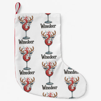 Winedeer Reindeer Christmas Xmas Matching Family Small Christmas Stocking