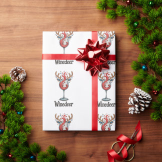 Winedeer Reindeer Christmas Xmas Matching Family Wrapping Paper