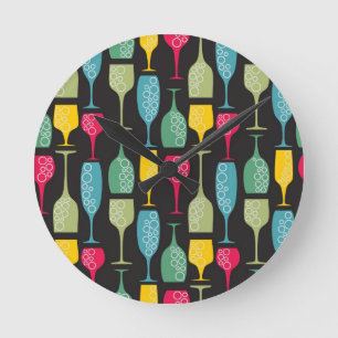 Wineglass Round Clock