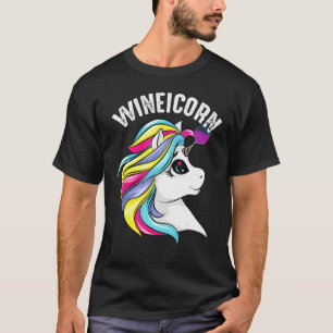 Wineicorn Drinking Wine Unicorns Cute Humourous T-Shirt