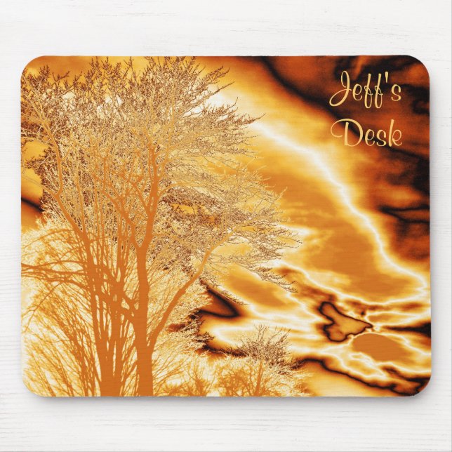 Winer Tree in Molten Gold Mouse Pad (Front)