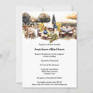 Winery al fresco tables fall autumn vineyard  invitation