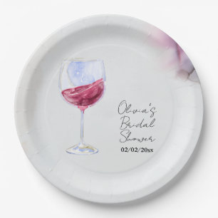 Winery bridal shower  paper plate
