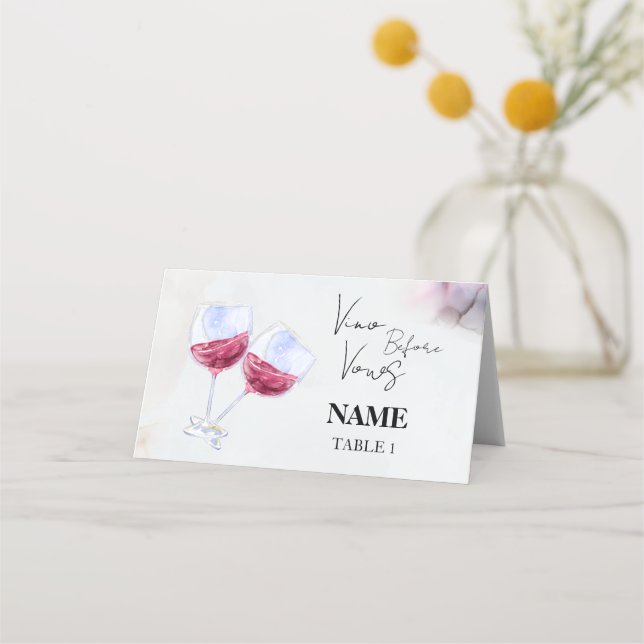 Winery bridal shower  place card (Front)