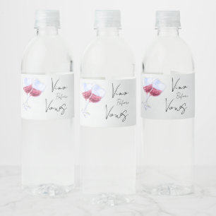 Winery bridal shower water bottle label