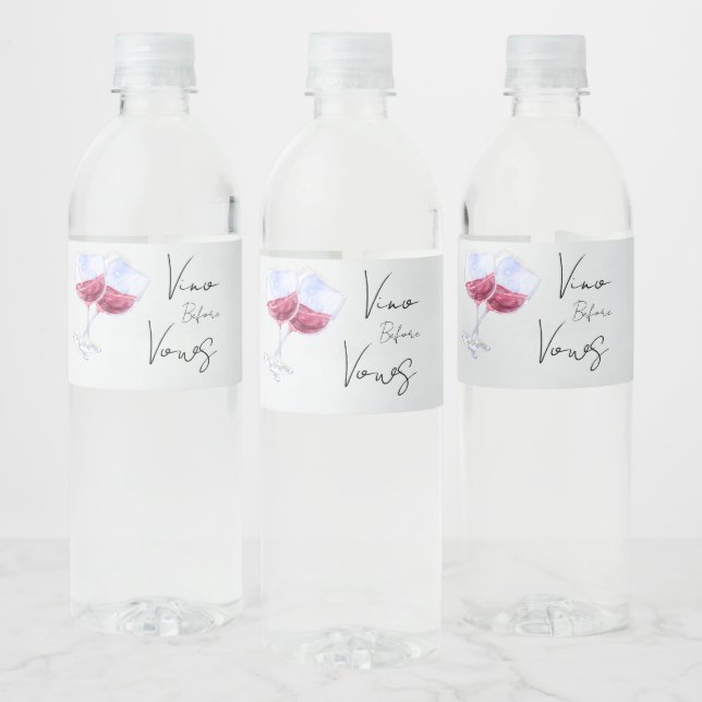 Winery bridal shower  water bottle label (Bottles)