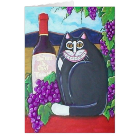 Winery Cat Greetings Card
