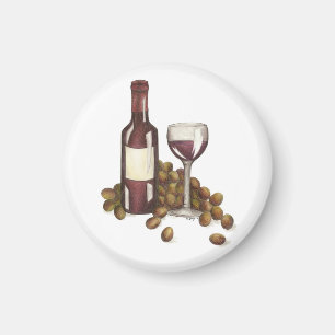 Winery Glass Bottle Red Wine Bar Winery Magnet
