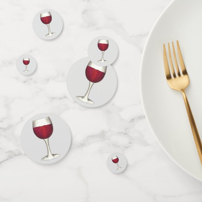 Winery Glass Bottle Red Wine Tasting Vineyard Confetti (Group)