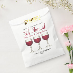 Winery Glass Bottle Red Wine Tasting Vineyard Favour Bag