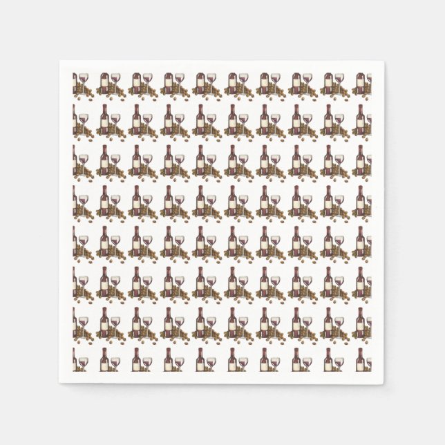 Winery Glass Bottle Red Wine Tasting Vineyard Napkin (Front)