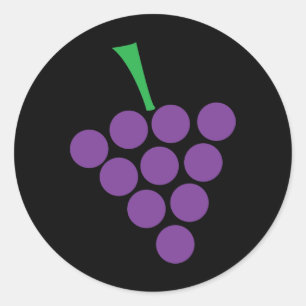 winery grapes logo symbol violet classic round sticker
