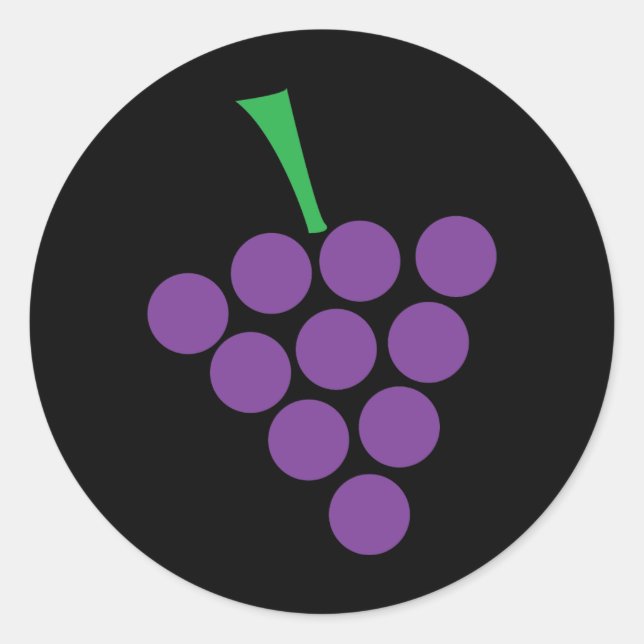 winery grapes logo symbol violet classic round sticker (Front)