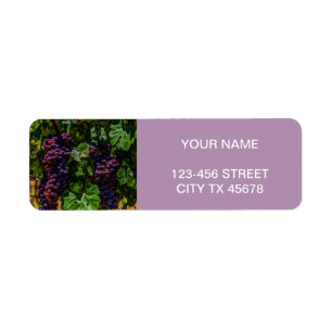Winery Grapevine sunny tuscany vineyard grapes Return Address Label
