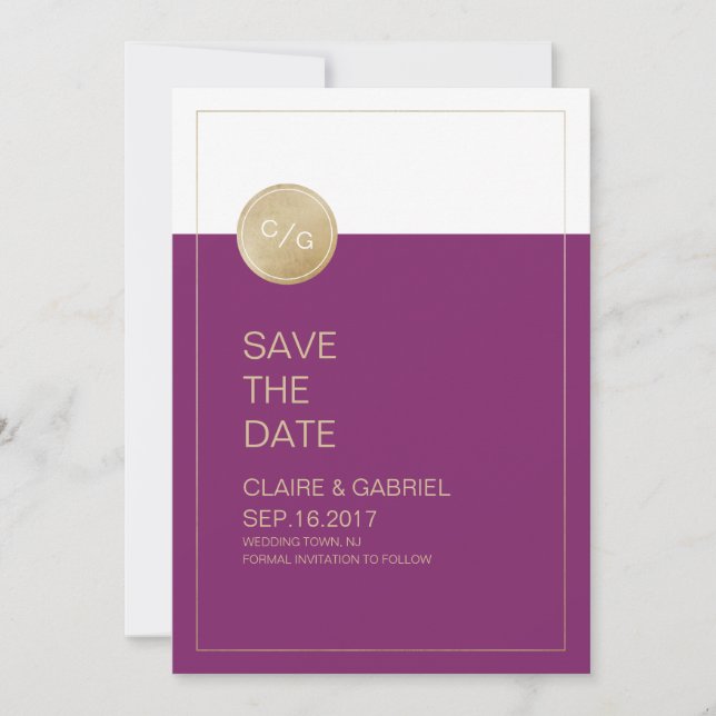 Winery minimalist modern wedding save the date (Front)