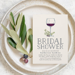 Winery or Wine Tasting Bridal Shower Invitation