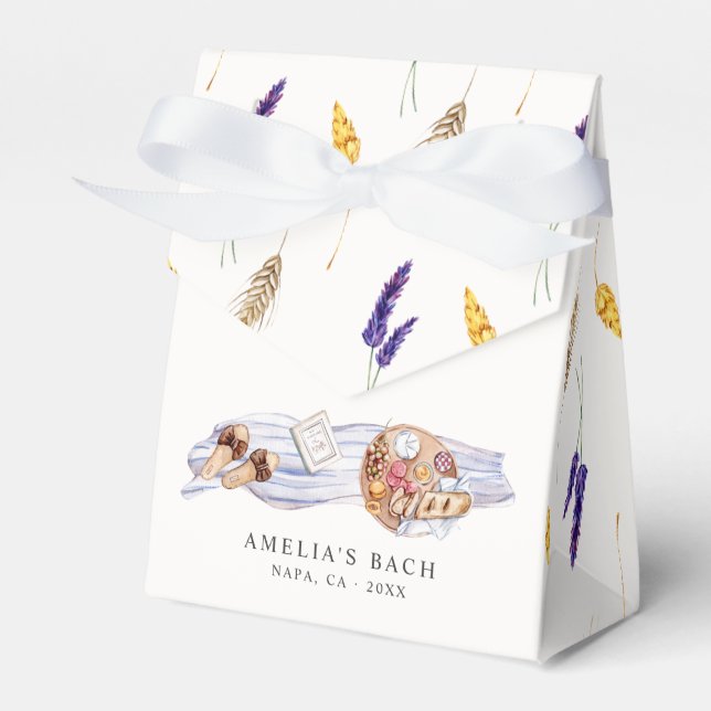 Winery Picnic Cottage Bachelorette Favour Box (Front Side)
