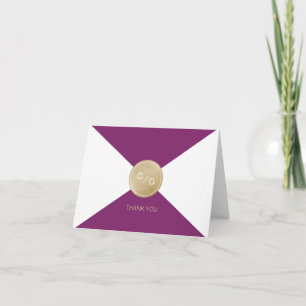 Winery purple minimalist modern wedding thank you card
