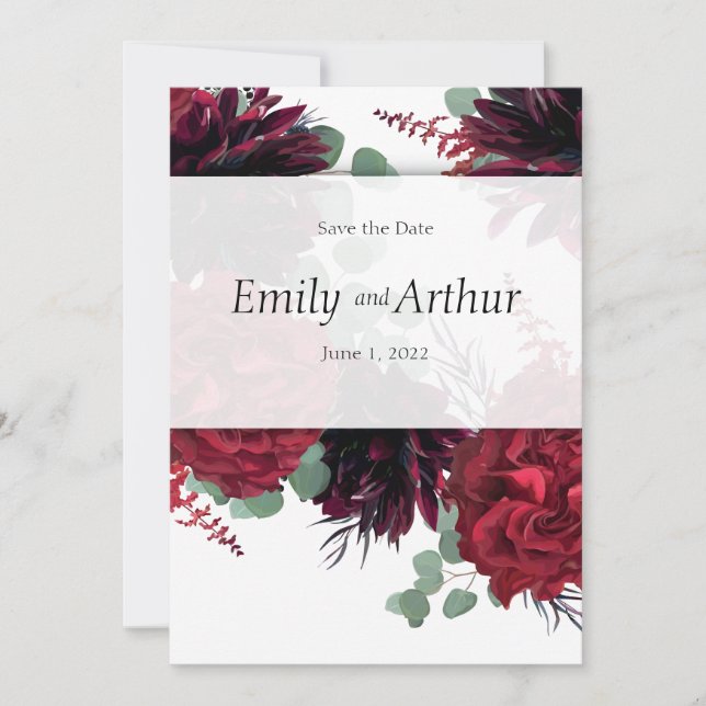 Winery red & white set 10 Save the Date Invitation (Front)