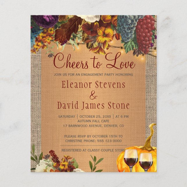 Winery rustic floral BUGET engagement party (Front)