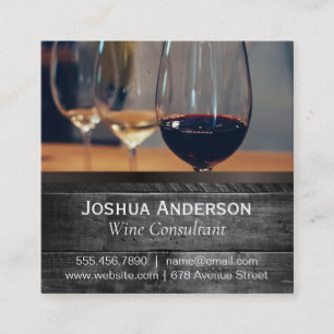 Winery Tastings Assorted Wines Square Business Card