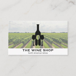 Winery Vineyard Bottle and Glasses Business Card