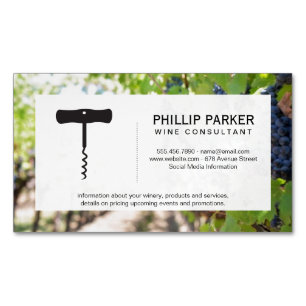Winery Vineyard Magnetic Business Card