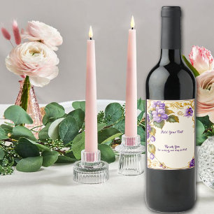 Winery Vineyard Wedding Purple Grapes Flowers Wine Label
