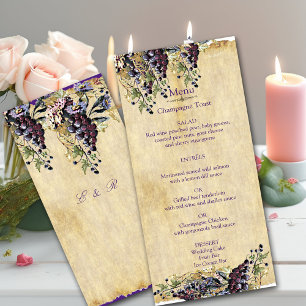 Winery Wedding Menu Romantic, Rustic,