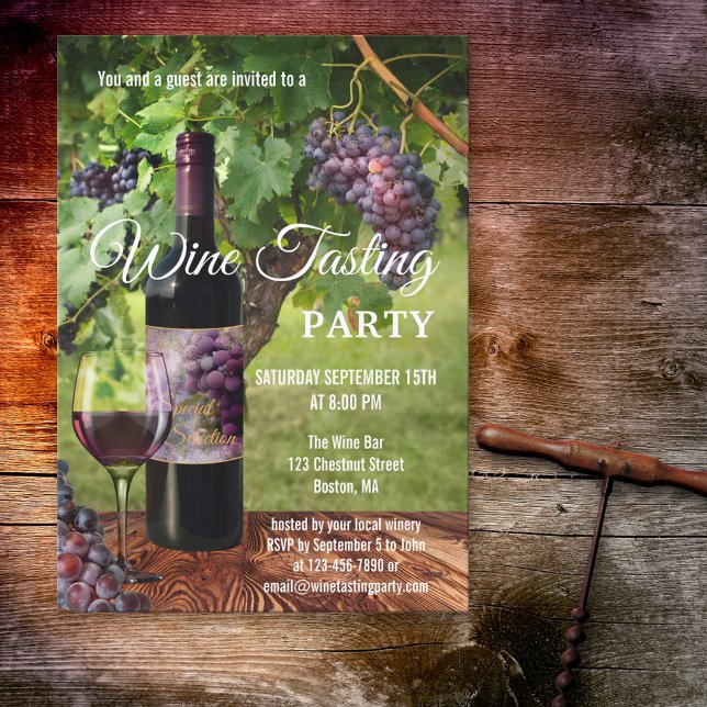 Winery Wine Tasting Event Invitation (Creator Uploaded)