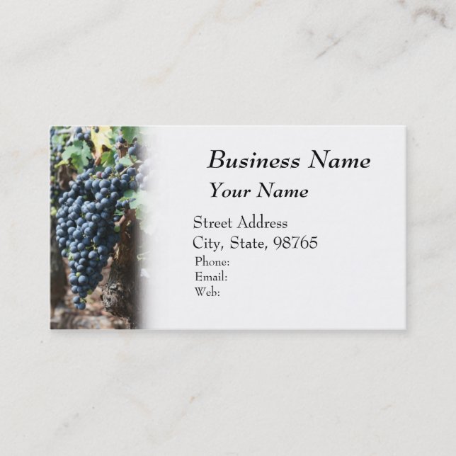 Winery, Wine, Vineyard Business Card (Front)