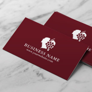 Winery Winemaker Sommelier Grape Logo Red Wine Business Card