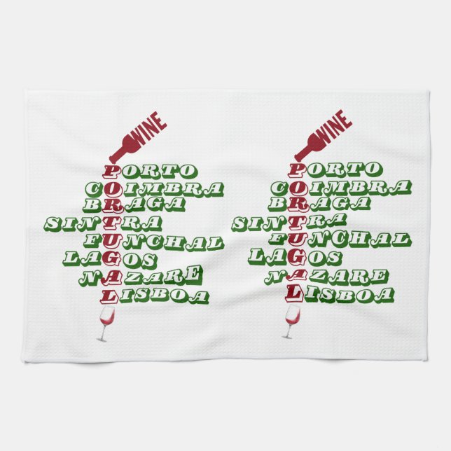Wines of Portugal Portuguese Wine All-Over Print  Tea Towel (Horizontal)