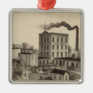 Winfield Roller Mills, Blissand Wood, Kansas Metal Ornament