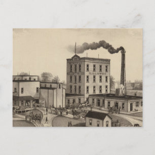 Winfield Roller Mills, Blissand Wood, Kansas Postcard