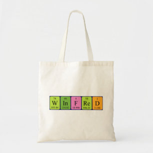 Winfred periodic table name tote bag
