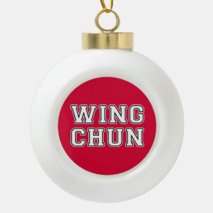 Wing Chun Ceramic Ball Christmas Ornament