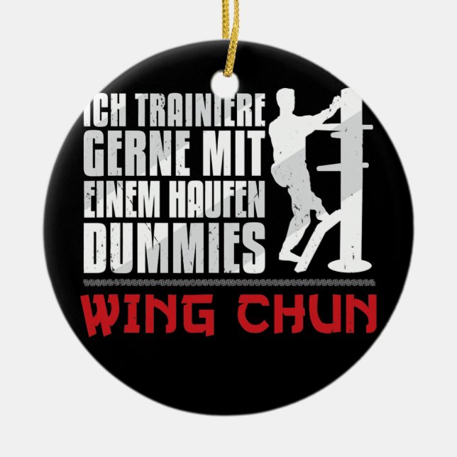 Wing Chun Holzpuppe Haufen Dummies Martial Arts Ceramic Ornament (Front)