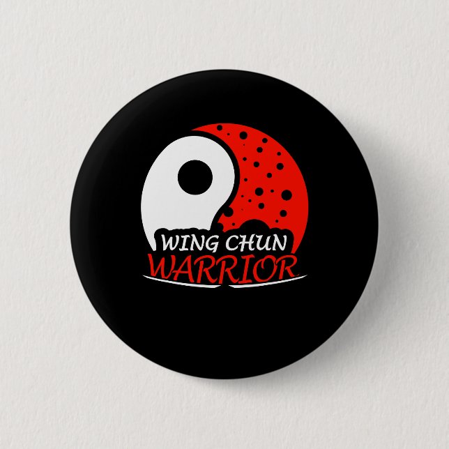 Wing Chun Warrior Martial Arts Fighter Coach Train 6 Cm Round Badge (Front)