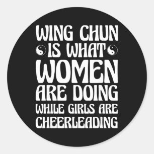 Wing Chun Women While Girls Cheerleading Classic Round Sticker
