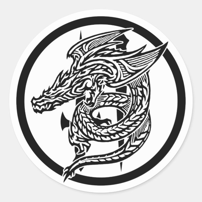 Wing Dragon Classic Round Sticker (Front)