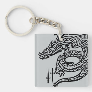 Wing Dragon Square (double-sided) Keychain