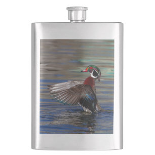 Wing Flapping Wood Duck Hip Flask