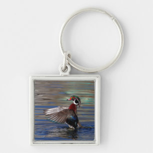 Wing Flapping Wood Duck Key Ring