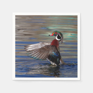 Wing Flapping Wood Duck Napkin